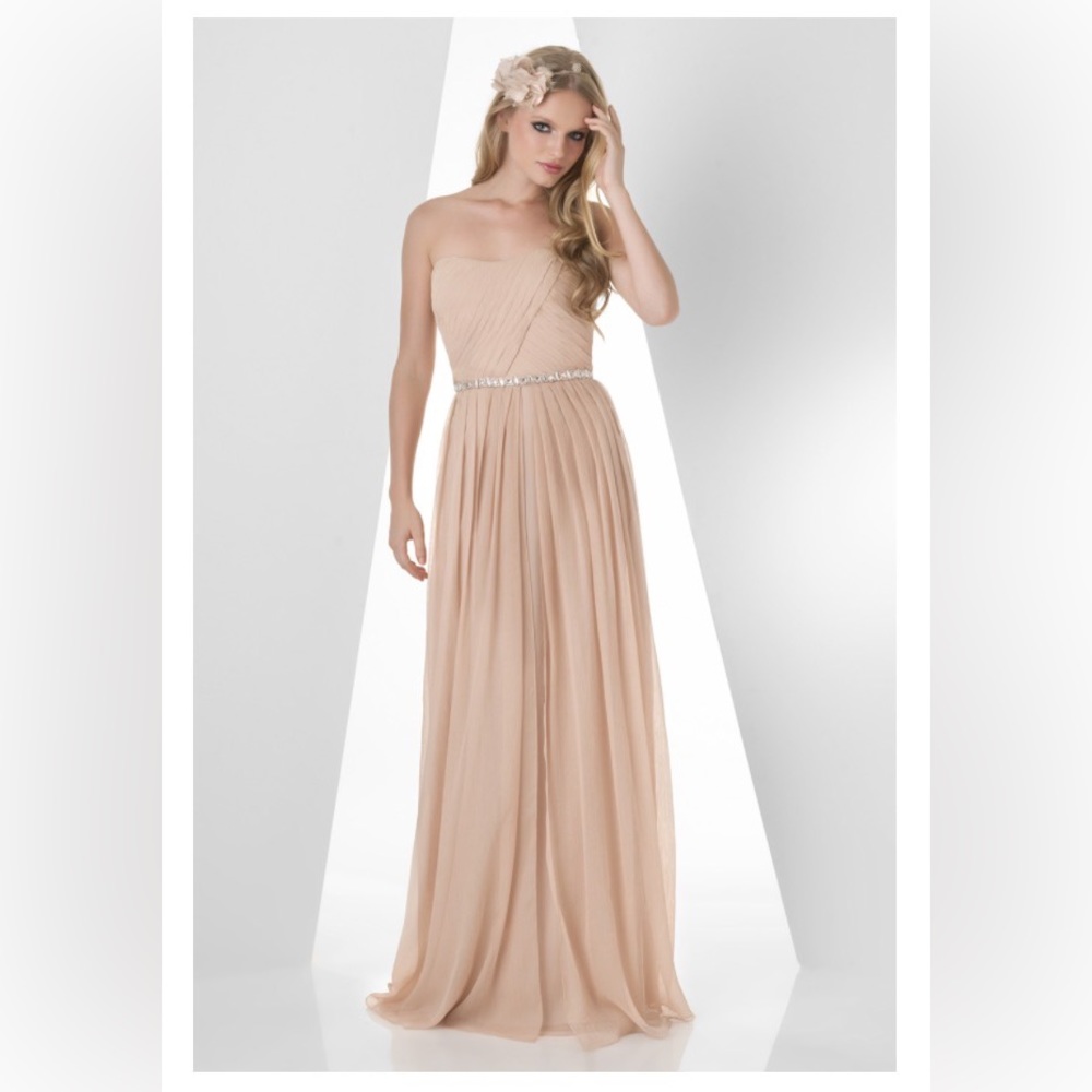 Bari - Jay nude / blush size 10 bridesmaid / formal dress